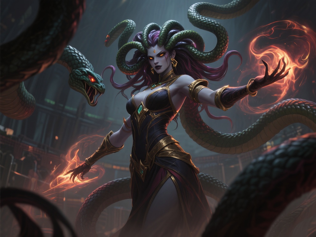 神秘的电竞角色：美杜莎
美杜莎，源自古希腊神话中